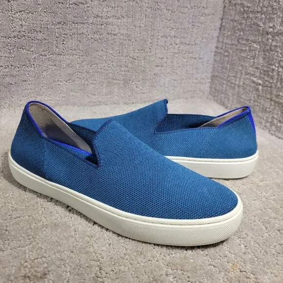 Rothy’s The Sneaker Women's Size 8 Teal Blue Comfort Knit Slip On Casual Shoes