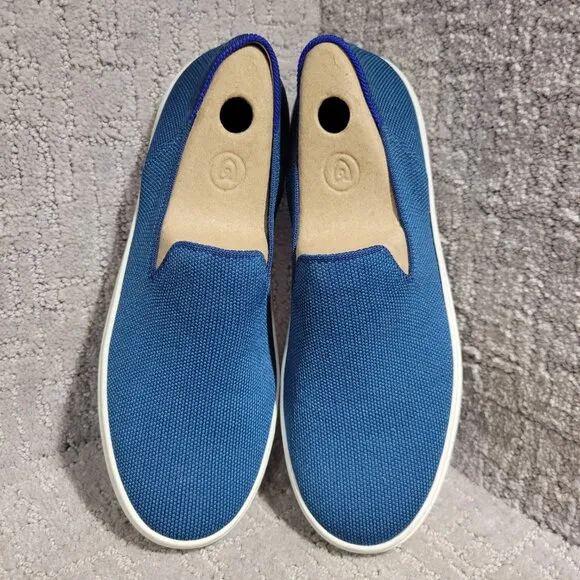 Rothy’s The Sneaker Women's Size 8 Teal Blue Comfort Knit Slip On Casual Shoes