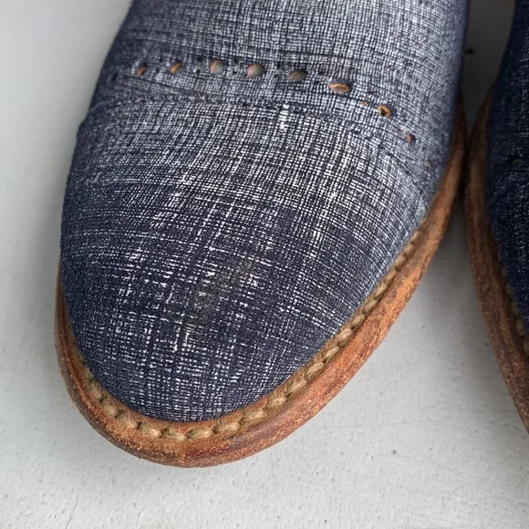 S274 The Office‎ of Angela Scott Mr. Ed Cutout Denim Suede Shoes Women’s Size 36