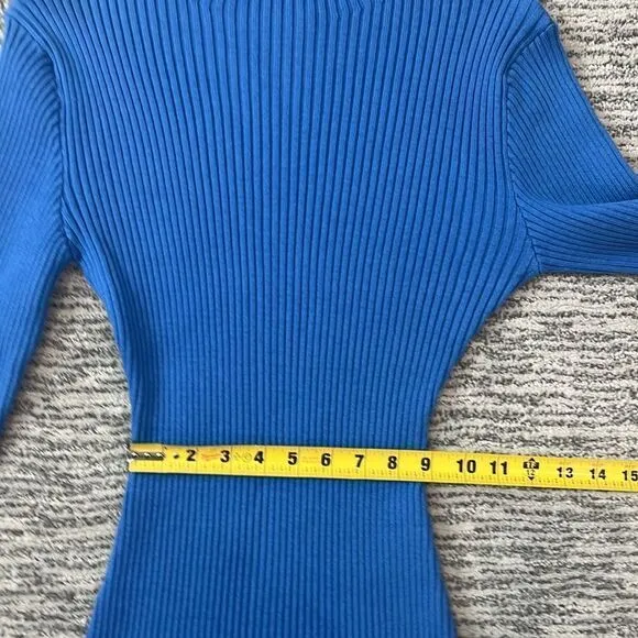 Sablyn Evangeline Bell-Sleeve Knit Mini Dress Blue Medium