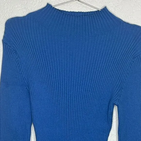 Sablyn Evangeline Bell-Sleeve Knit Mini Dress Blue Medium