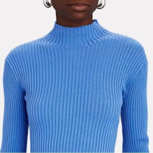 Sablyn Evangeline Bell-Sleeve Knit Mini Dress Blue Medium