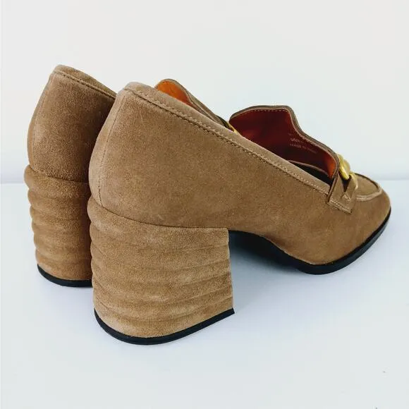 SaintG SZ 38 (US 8) VALENTINA TAUPE SUEDE LEATHER HANDCRAFTED SHOES