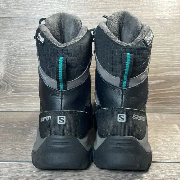 Salomon Chalten Thinsulate Climashield Waterproof 200g Women's Sz 6.5 Black Boot