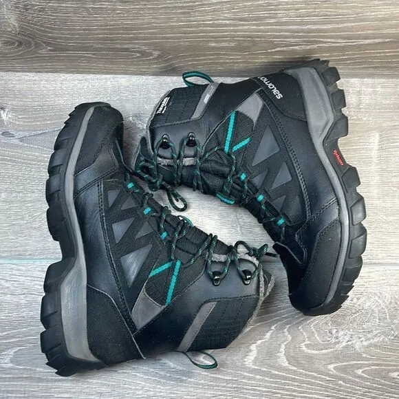 Salomon Chalten Thinsulate Climashield Waterproof 200g Women's Sz 6.5 Black Boot