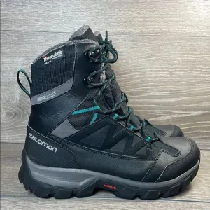 Salomon Chalten Thinsulate Climashield Waterproof 200g Women's Sz 6.5 Black Boot