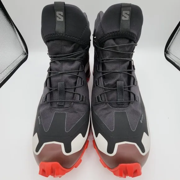 SALOMON Cross Hike Mid 2 Gore-Tex Hiking Boots Mens 10.5 Black Red NEW READ
