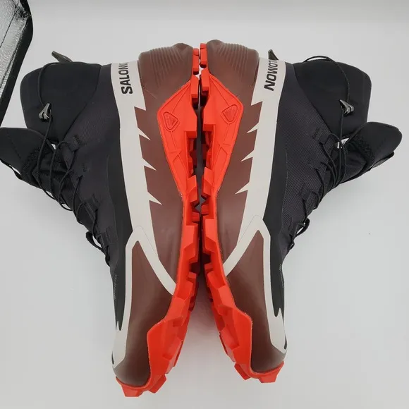 SALOMON Cross Hike Mid 2 Gore-Tex Hiking Boots Mens 10.5 Black Red NEW READ