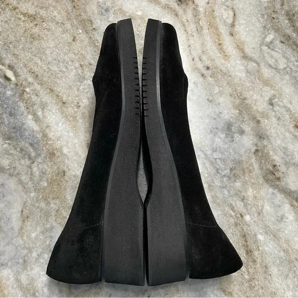 Salvatore Ferragamo Black Suede Shoes Embroidered Logo UK 5 1/2