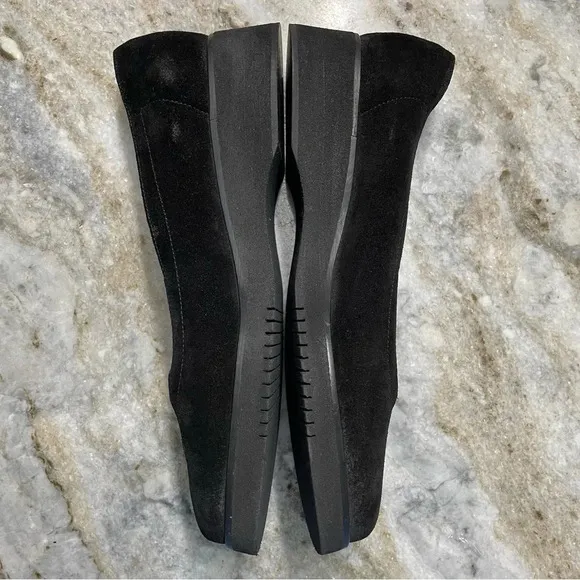 Salvatore Ferragamo Black Suede Shoes Embroidered Logo UK 5 1/2