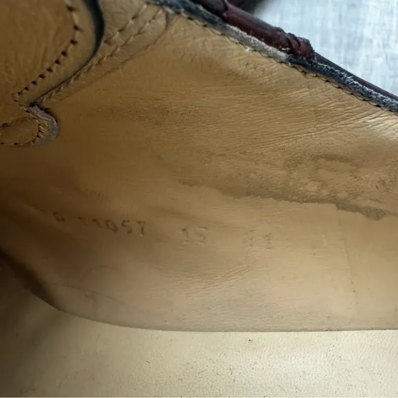 Salvatore Ferragamo Brown Wing Tip Square Toe Lace Up Dress Shoes Size 11