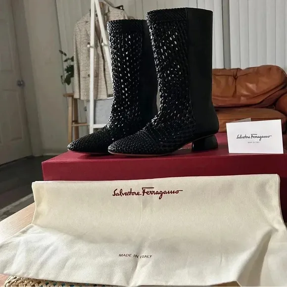 Salvatore Ferragamo Tarsina Boots, Size 5, New in Box