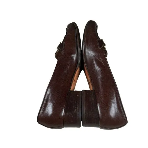 Salvatore Ferragamo Women's Brown Loafer‎ Gancini Shoes Sz 6 B Made in Italy