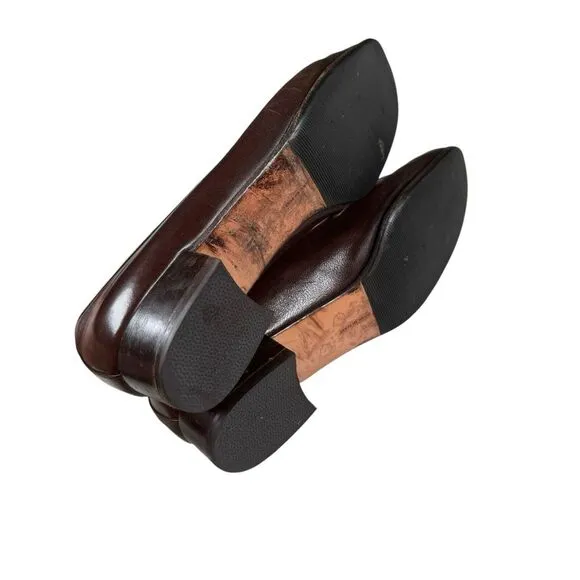 Salvatore Ferragamo Women's Brown Loafer‎ Gancini Shoes Sz 6 B Made in Italy