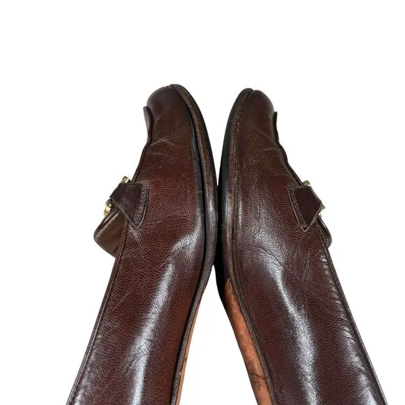Salvatore Ferragamo Women's Brown Loafer‎ Gancini Shoes Sz 6 B Made in Italy