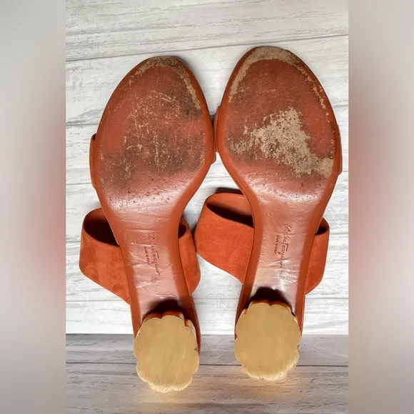 SALVATORE FERRAGANO Belluno Suede Sandals 8.5