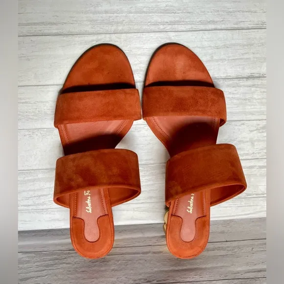 SALVATORE FERRAGANO Belluno Suede Sandals 8.5