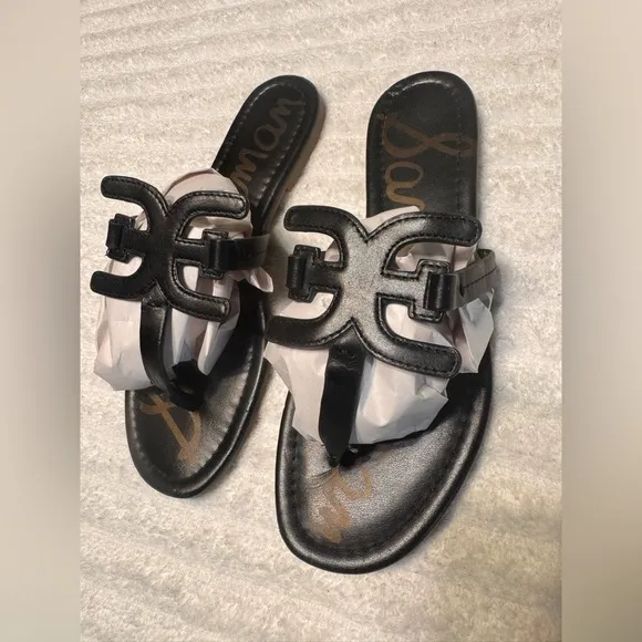 Sam Edelman Carter Thong Sandals In Black. Size 7