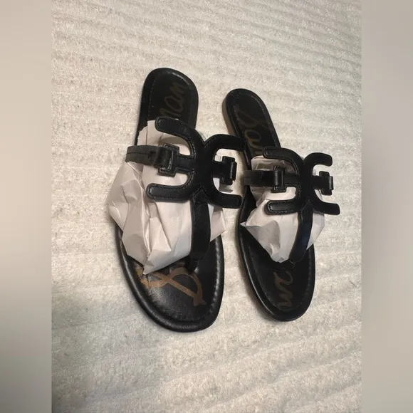 Sam Edelman Carter Thong Sandals In Black. Size 7