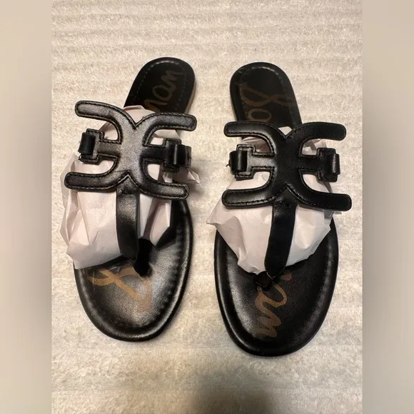 Sam Edelman Carter Thong Sandals In Black. Size 7