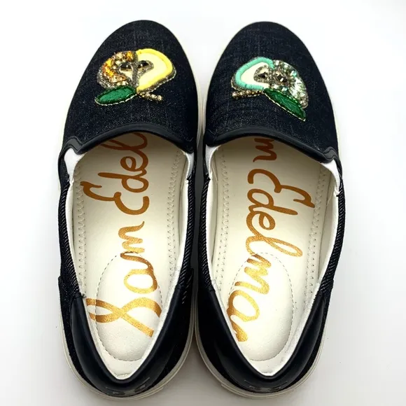 SAM EDELMAN EVELINA DENIM SNEAKERS SHOES