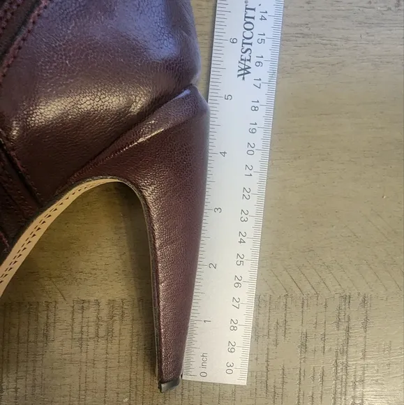 SAM EDELMAN - Heel ankle boots, approx. 4.75&quot;, burgundy, leather, size 8.5