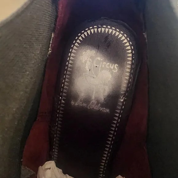 SAM EDELMAN - Heel ankle boots, approx. 4.75&quot;, burgundy, leather, size 8.5
