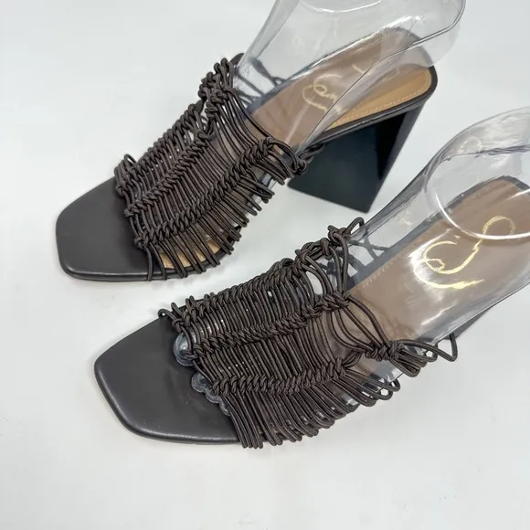 Sam Edelman Laurette Brown Block Heel Slip On Sandals, NEW, Size 7.5 MSRP $140