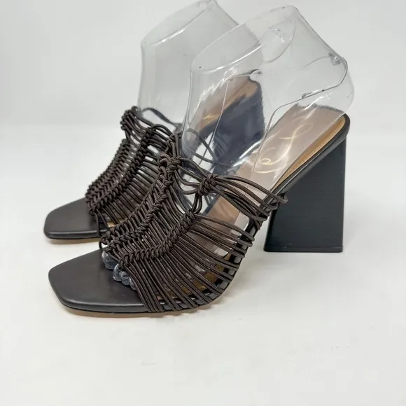 Sam Edelman Laurette Brown Block Heel Slip On Sandals, NEW, Size 7.5 MSRP $140