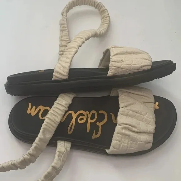 Sam Edelman Leather Sandals Velma Ruched NEW