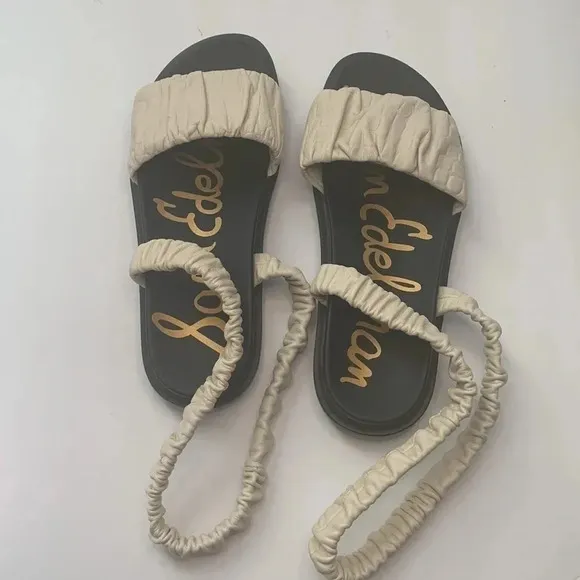 Sam Edelman Leather Sandals Velma Ruched NEW