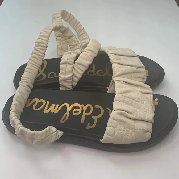 Sam Edelman Leather Sandals Velma Ruched NEW