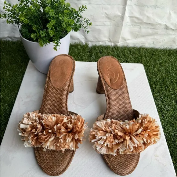 Sam Edelman Olia Cuoio BrownSlip On Block Heeled Slip on Mule size 8.5