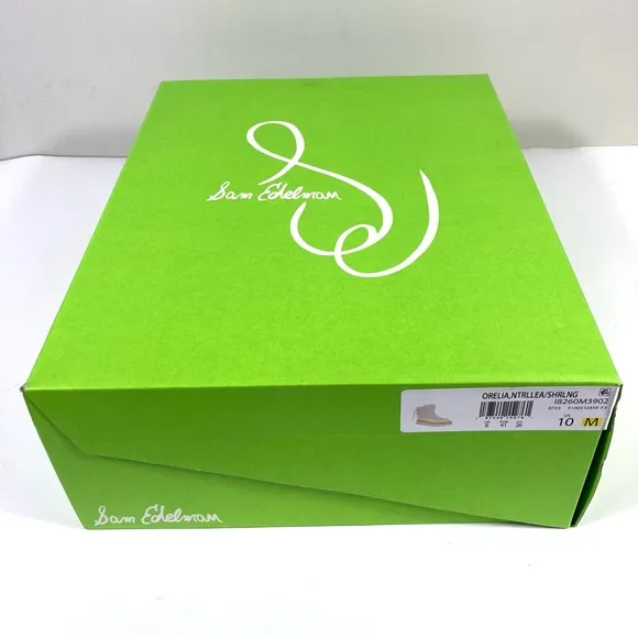 Sam Edelman Orelia Pull On Lace Up Cold Weather Boots Natural 10 NEW