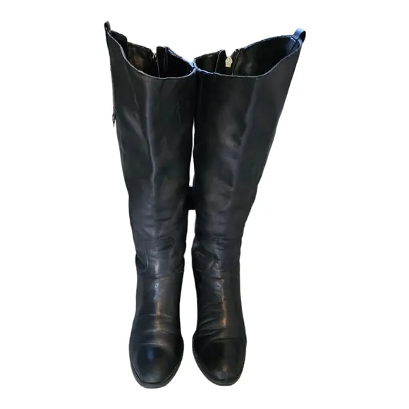Sam Edelman Penny 2 Riding Boots Knee High Sz 7.5 M Black Leather Rear Zipper
