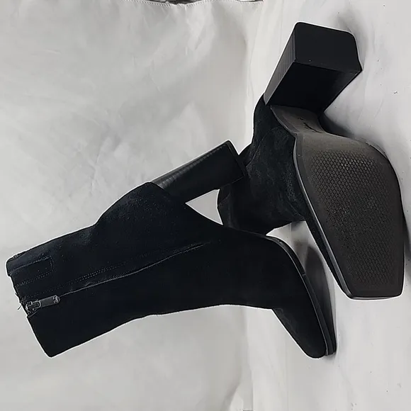 SAM EDELMAN🚨NEW🚨IVETTE BLACK ANKLE BOOTS LEATHER/STACKED HEEL LADIES 9.5🌹NWOB