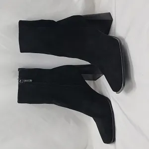 SAM EDELMAN🚨NEW🚨IVETTE BLACK ANKLE BOOTS LEATHER/STACKED HEEL LADIES 9.5🌹NWOB