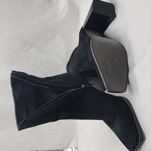 SAM EDELMAN🚨NEW🚨IVETTE BLACK ANKLE BOOTS LEATHER/STACKED HEEL LADIES 9.5🌹NWOB