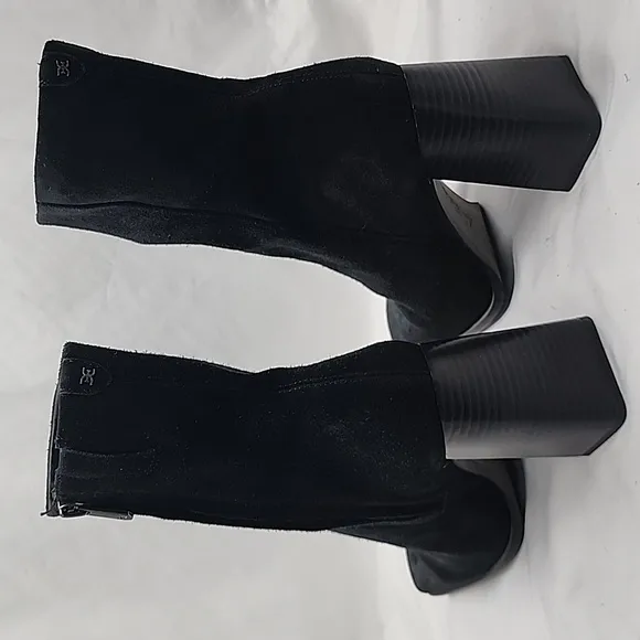 SAM EDELMAN🚨NEW🚨IVETTE BLACK ANKLE BOOTS LEATHER/STACKED HEEL LADIES 9.5🌹NWOB