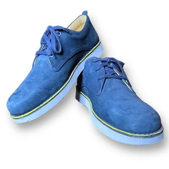 Samuel Hubbard Comfort Shoes Blue Suede Free Derby Antimicrobial Vibram Size 11