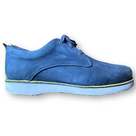 Samuel Hubbard Comfort Shoes Blue Suede Free Derby Antimicrobial Vibram Size 11