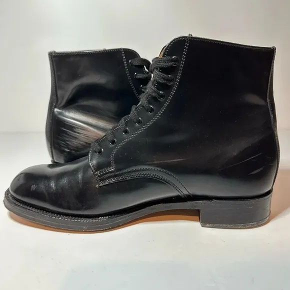 Sanders Mens Black Leather Dress Boots Metal Heel Made In England Size 7 (2663B