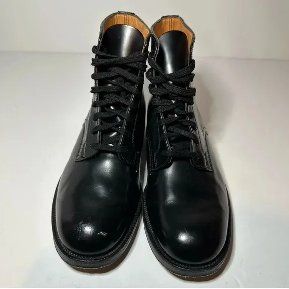 Sanders Mens Black Leather Dress Boots Metal Heel Made In England Size 7 (2663B