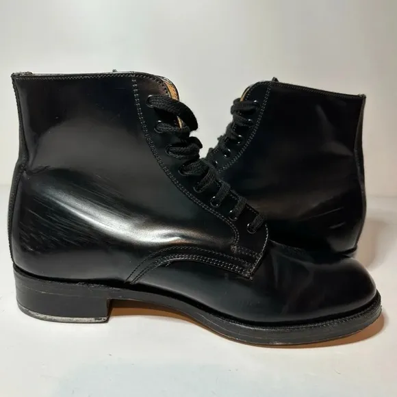 Sanders Mens Black Leather Dress Boots Metal Heel Made In England Size 7 (2663B