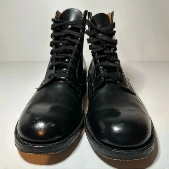 Sanders Mens Black Leather Dress Boots Metal Heel Made In England Size 7 (2663B