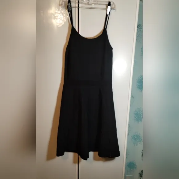 Sandro Midi A-line Black Stretchy Knitted Dress Sz M