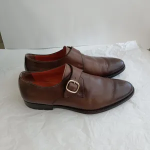 Santoni men's monk strap leather shoes size 8