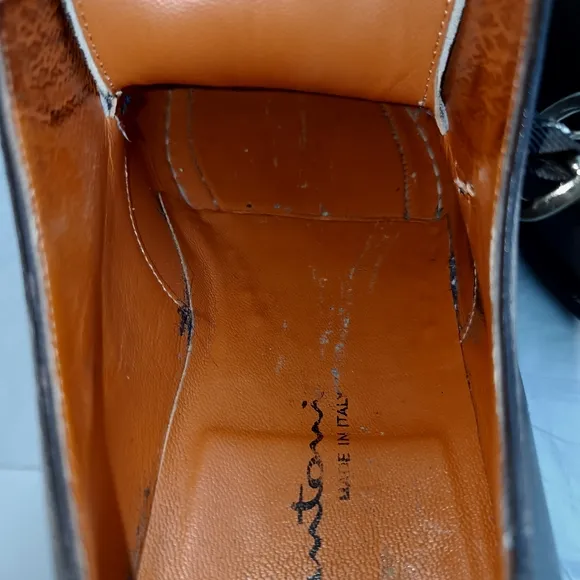 Santoni men's monk strap leather shoes size 8