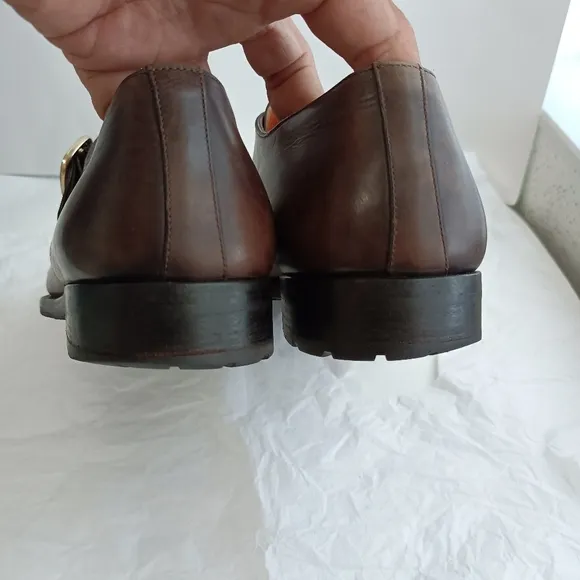 Santoni men's monk strap leather shoes size 8