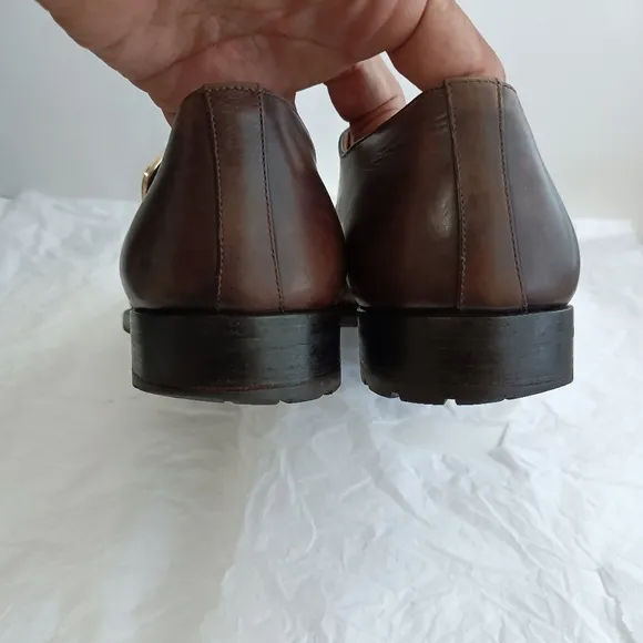 Santoni men's monk strap leather shoes size 8